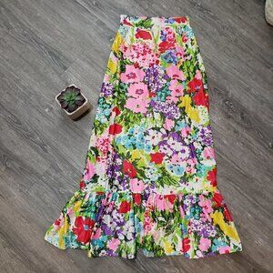 Vintage All Over Floral Maxi Skirt Handmade S